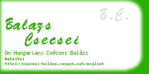 balazs csecsei business card
