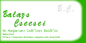 balazs csecsei business card